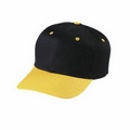 Youth 6 Panel 2 Tone Cotton Twill Cap W/ Double Snap Closure